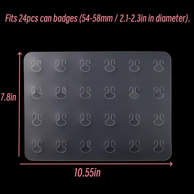 Tomcrazy 2Pack A4 Inserts for Ita Bag Buttons, Pin Holder Display 58mm/2.25 inch 75mm/3 inch Can Badge Board Decorate for Wego Ribbon ITABAG Ita-bags S Size 10.5×7.8inch Clear Window Bag Anime Fans | Line up neatly - Image 2